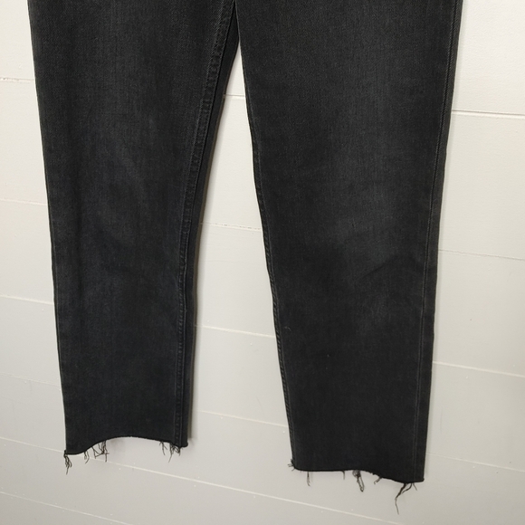 RE/DONE 189-3WSTV27 High Rise Stove Pipe Jeans faded black Size 25 - Picture 4 of 16